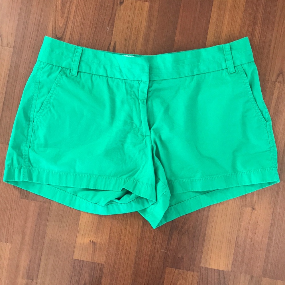 Green chino shorts